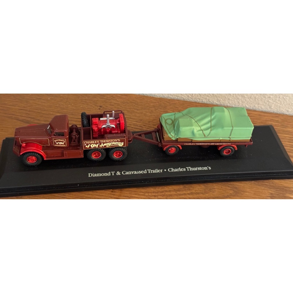 Diamond T & Canvassed Trailer Charles Thurston Toy Maroon Excellent Set